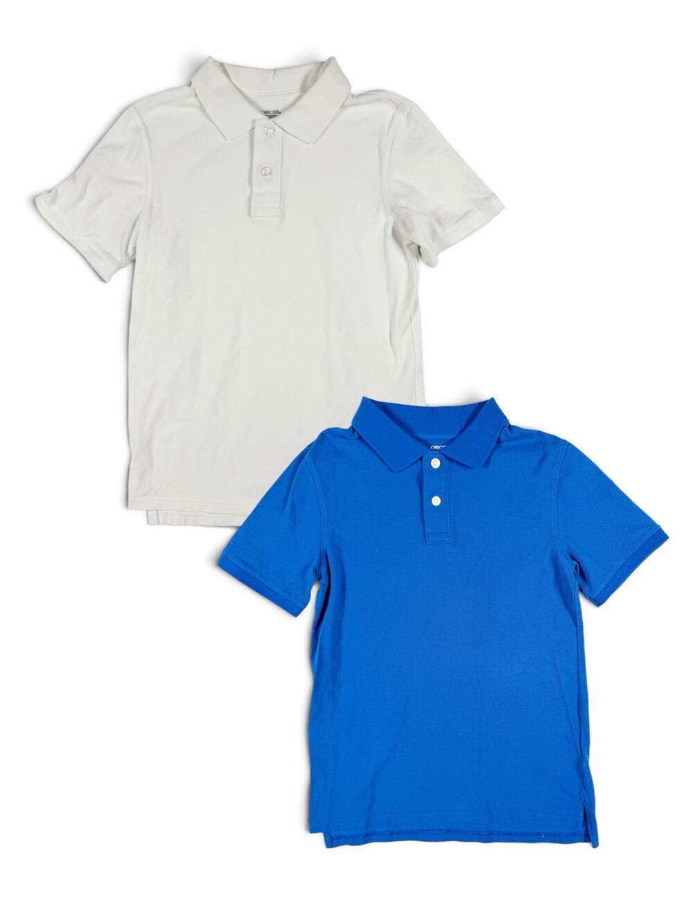 Cherokee Polo Boys White Blue Short Sleeve Shirts Bundle size Large 12-14